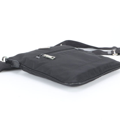 Prada White Tag Tessuto Nylon Triangle Logo Leather Shoulder Bag Crossbody — view 5