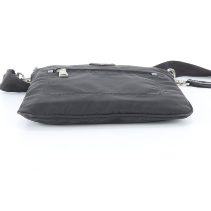 Prada White Tag Tessuto Nylon Triangle Logo Leather Shoulder Bag Crossbody — view 6
