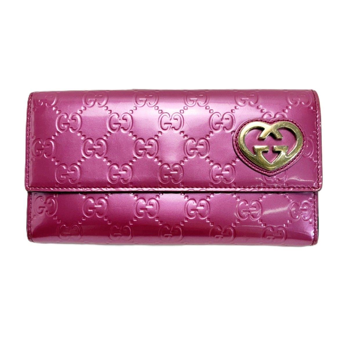 Gucci Brea Heart Enamel Pink Wallet