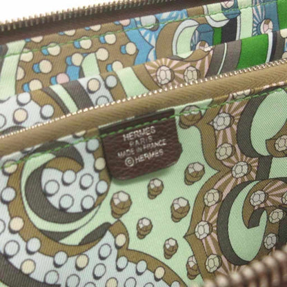 Hermes Silk in Wallet Zip Around Coin Purse Inside All Over Pattern Leather — view 6