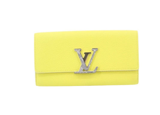 Louis Vuitton Wallet Portefeuille Capucines Tonic Lemon Taurillon Leather