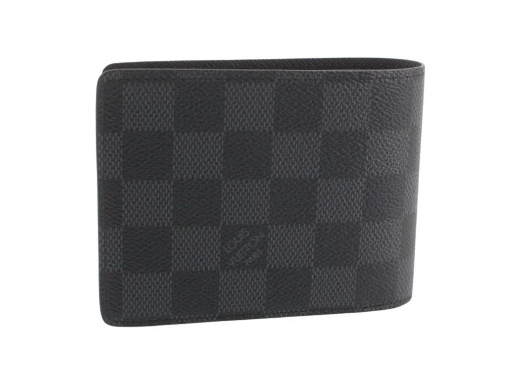 Louis Vuitton Bifold Wallet Portefeuille Multiple Black Damier Graphite — view 2