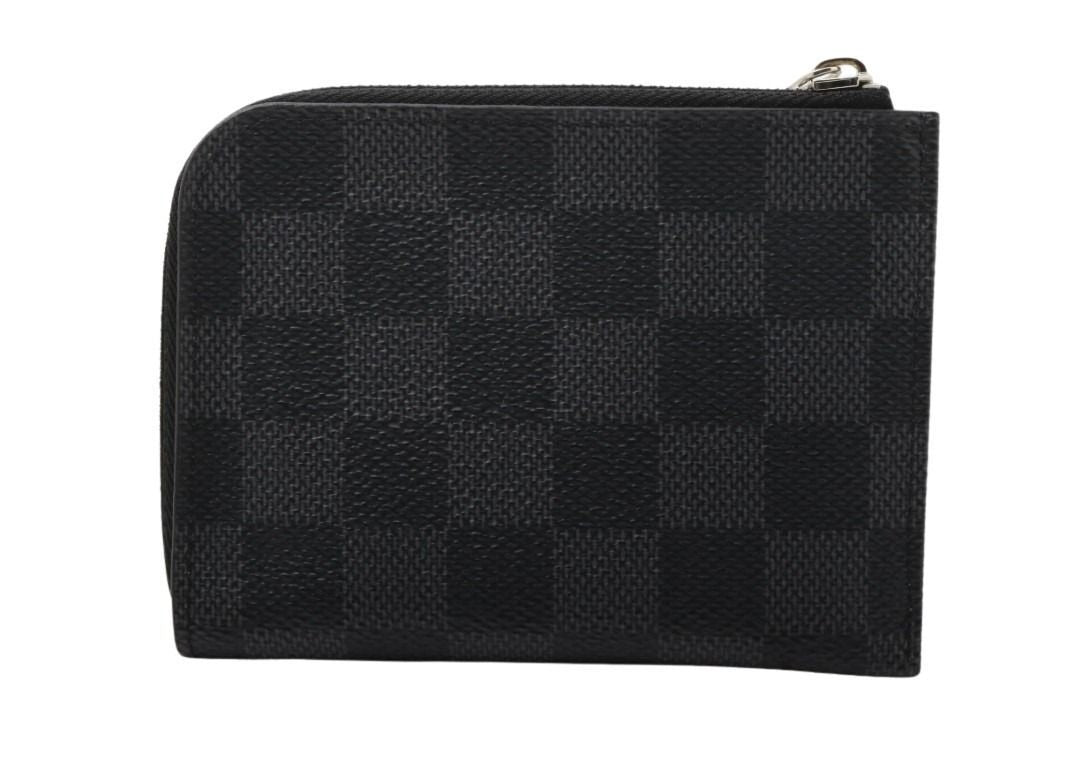 Louis Vuitton Coin Case Porte-Monnaie NM Black Damier Graphite Purse Silver — view 2