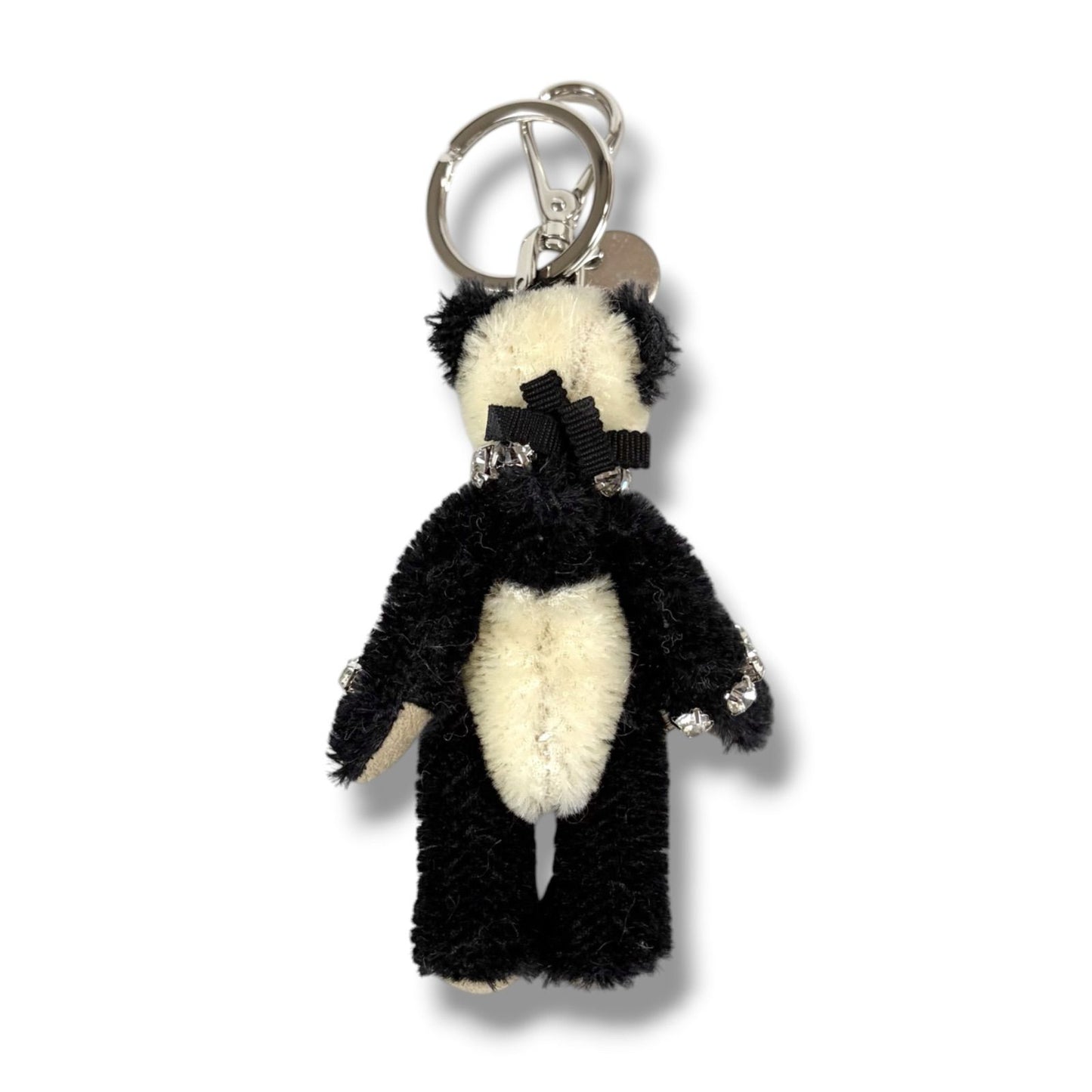 Prada Panda Triangle Logo Key Ring Key Sling Bag Charm Teddy Bear — view 4