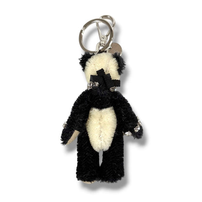 Prada Panda Triangle Logo Key Ring Key Sling Bag Charm Teddy Bear — view 4