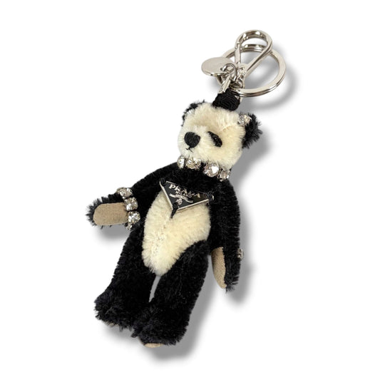 Prada Panda Triangle Logo Key Ring Key Sling Bag Charm Teddy Bear