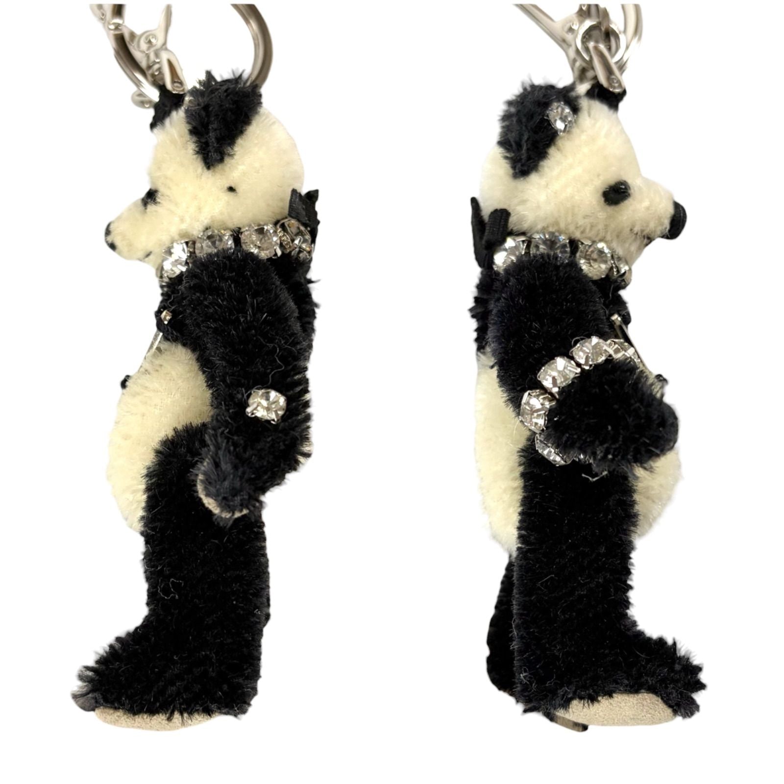 Prada Panda Triangle Logo Key Ring Key Sling Bag Charm Teddy Bear — view 5