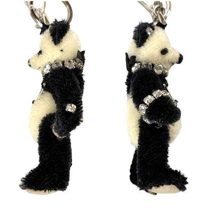 Prada Panda Triangle Logo Key Ring Key Sling Bag Charm Teddy Bear — view 5