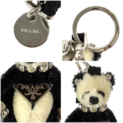 Prada Panda Triangle Logo Key Ring Key Sling Bag Charm Teddy Bear — view 7