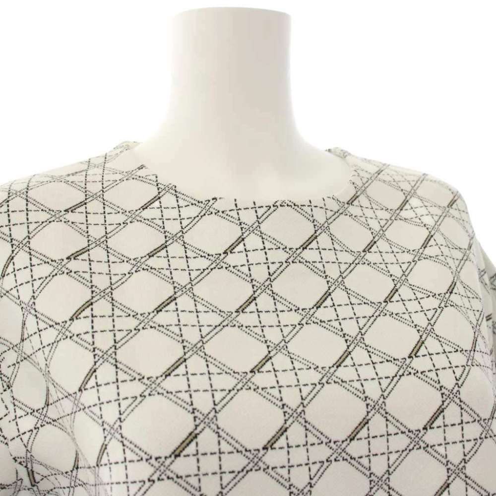 Dior Cannage Knit Top Short Sleeve 44 White Sweater — view 4