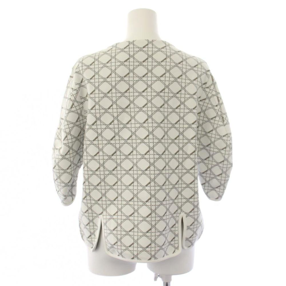 Dior Cannage Knit Top Short Sleeve 44 White Sweater — view 3