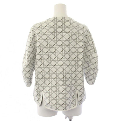 Dior Cannage Knit Top Short Sleeve 44 White Sweater — view 3