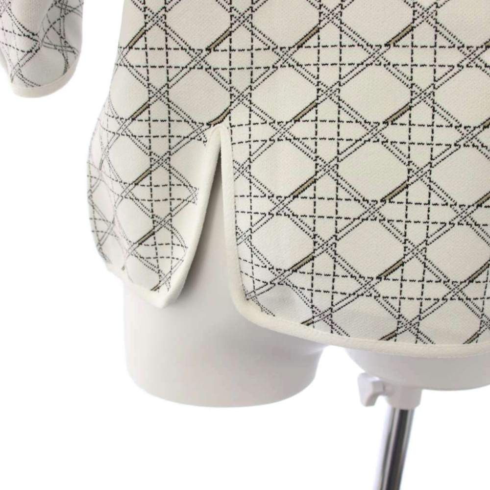 Dior Cannage Knit Top Short Sleeve 44 White Sweater — view 6