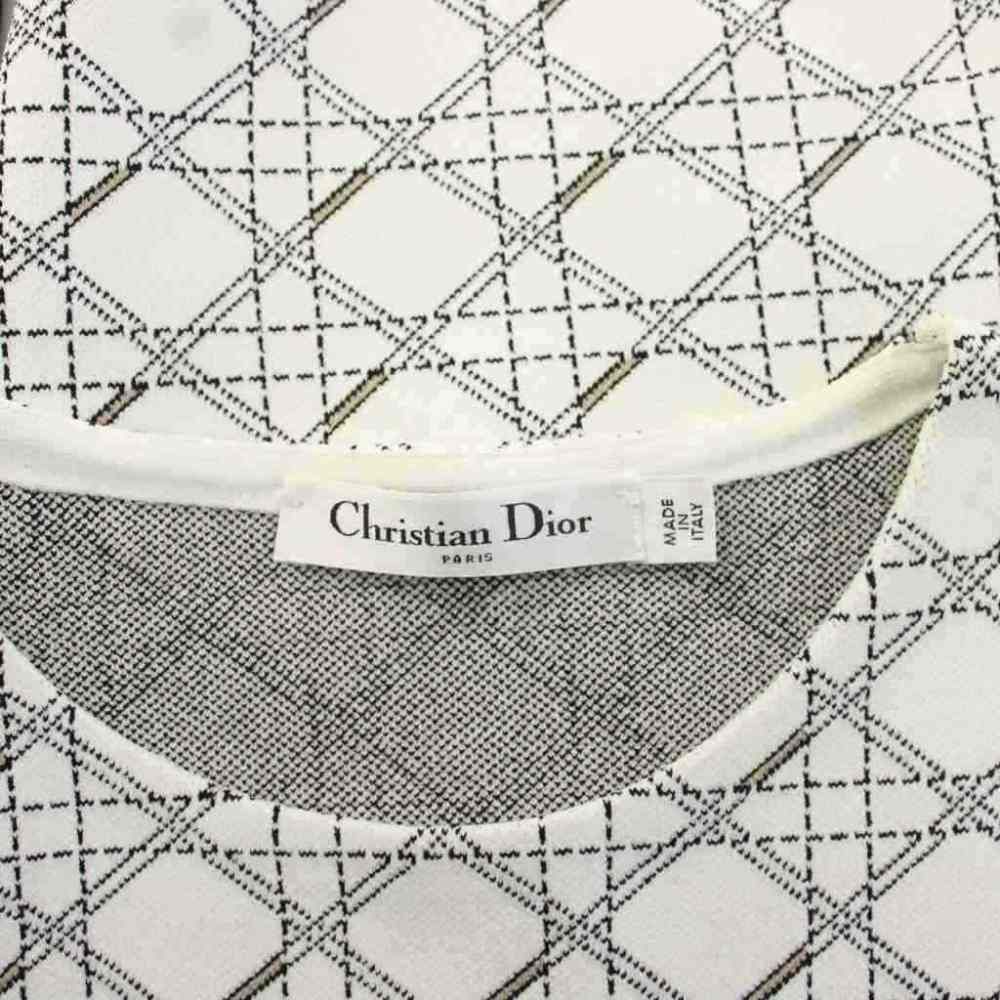 Dior Cannage Knit Top Short Sleeve 44 White Sweater — view 7
