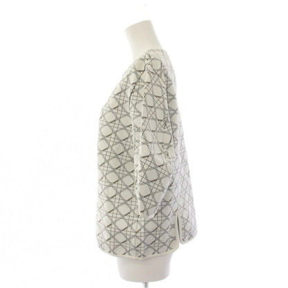 Dior Cannage Knit Top Short Sleeve 44 White Sweater — view 2