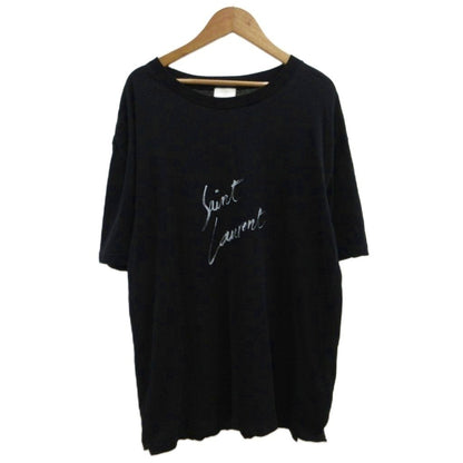 Saint Laurent Paris T-Shirt XS Black Logo Print Short Sleeve Uncut Top PP