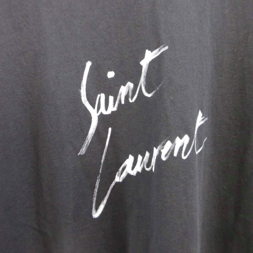 Saint Laurent Paris T-Shirt XS Black Logo Print Short Sleeve Uncut Top PP — view 4