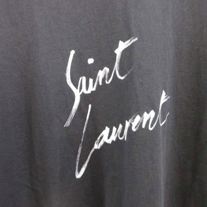 Saint Laurent Paris T-Shirt XS Black Logo Print Short Sleeve Uncut Top PP — view 4