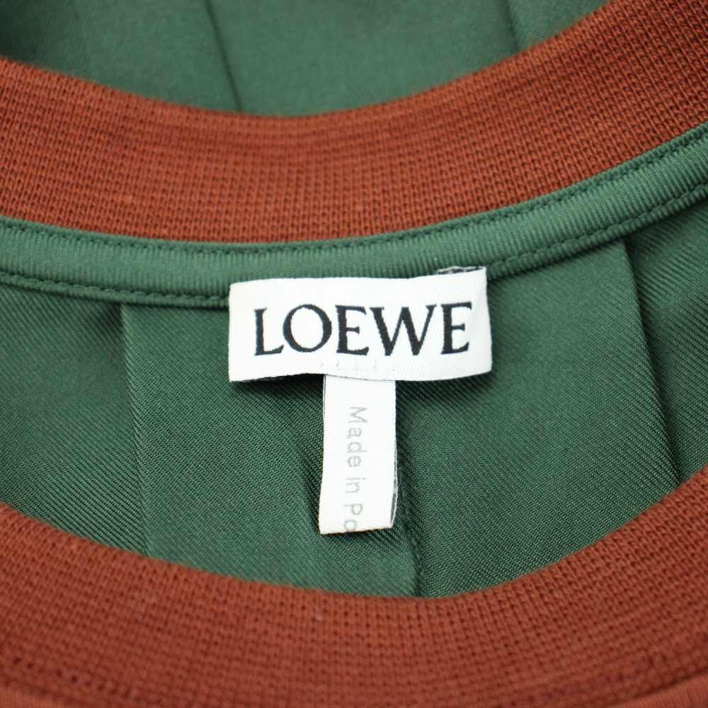 Loewe Anagram Embroidery T-Shirt Short Sleeve Contrast Silk XS Brown Green — view 4