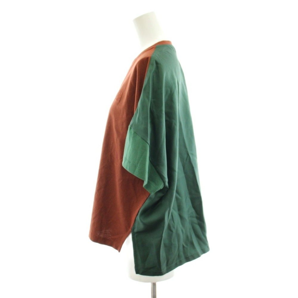 Loewe Anagram Embroidery T-Shirt Short Sleeve Contrast Silk XS Brown Green — view 2