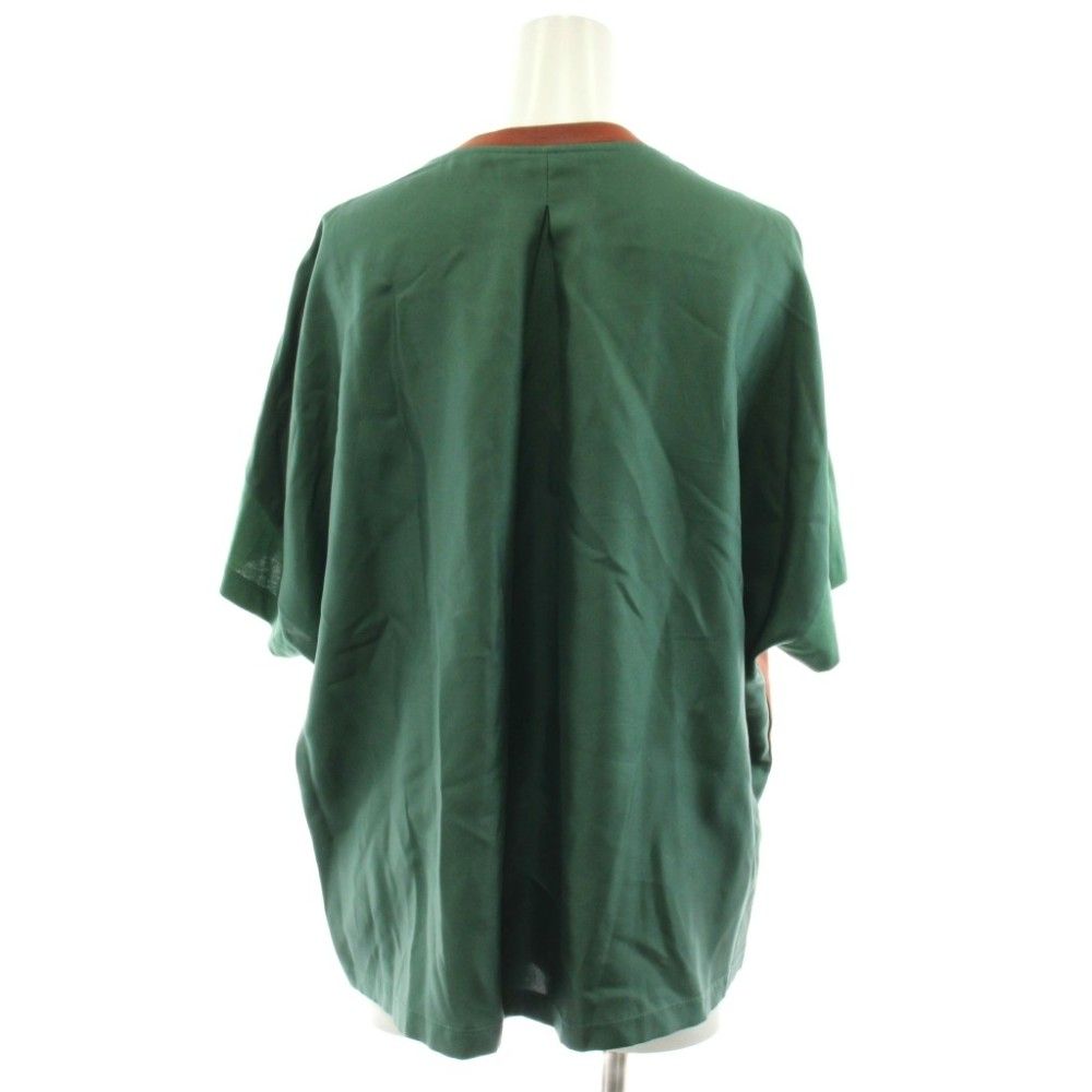 Loewe Anagram Embroidery T-Shirt Short Sleeve Contrast Silk XS Brown Green — view 3