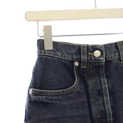 Prada Denim Skirt Tight Long Triangle Plate 36 Blue — view 4