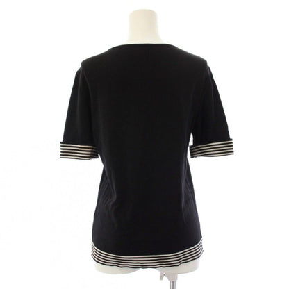 Chanel CC Logo Knit Top Short Sleeve 38 Black Sweater — view 3
