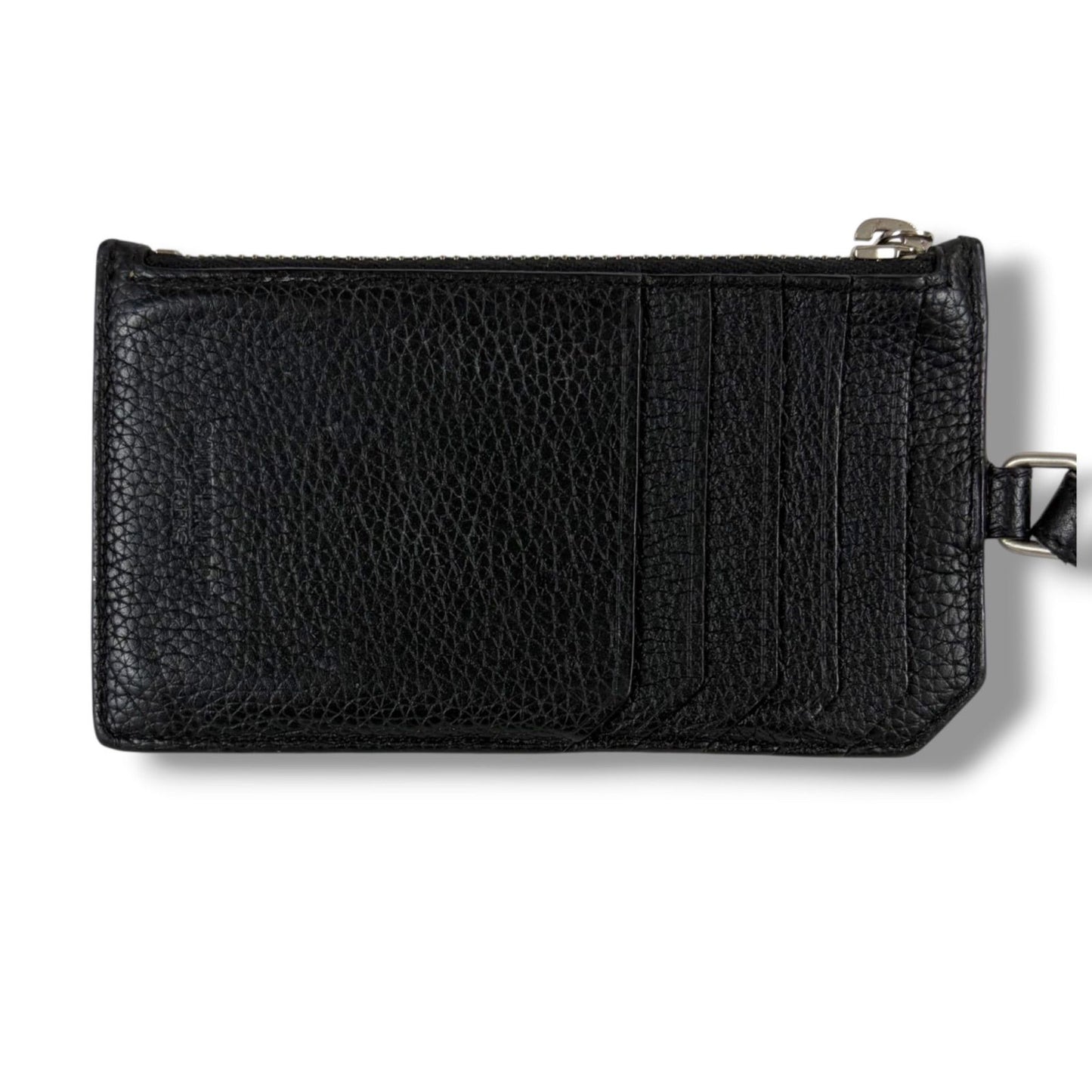 Saint Laurent Paris Zip Card Case with Neck Strap Fragment Black — view 4