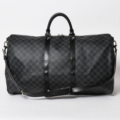 Louis Vuitton Keepall Bandouliere 55 Boston Bag Damier Graphite Black