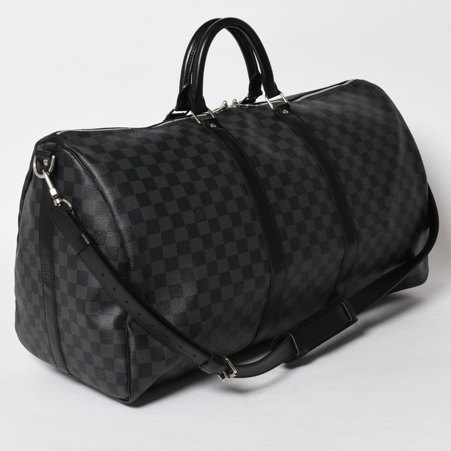Louis Vuitton Keepall Bandouliere 55 Boston Bag Damier Graphite Black — view 3