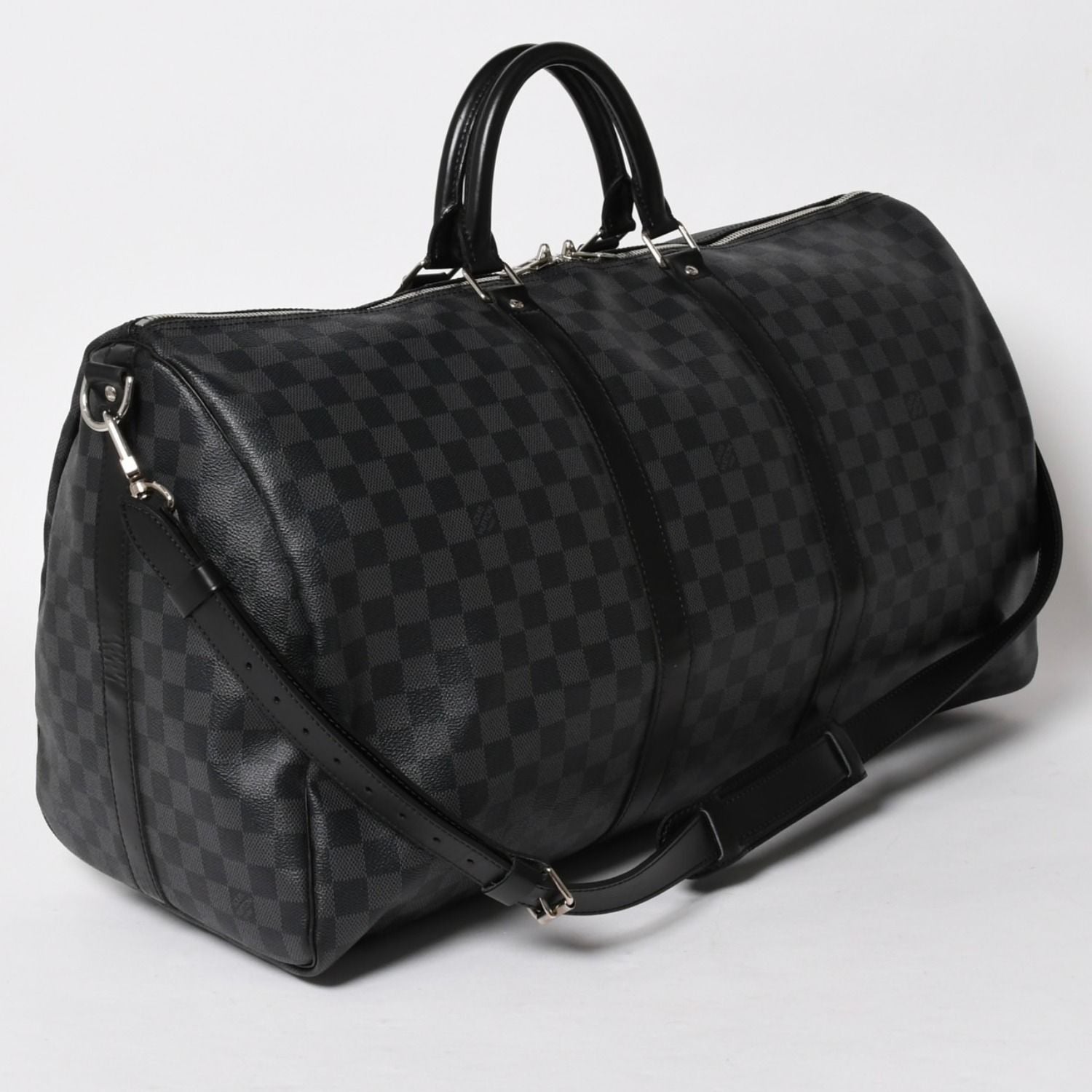 Louis Vuitton Keepall Bandouliere 55 Boston Bag Damier Graphite Black — view 3