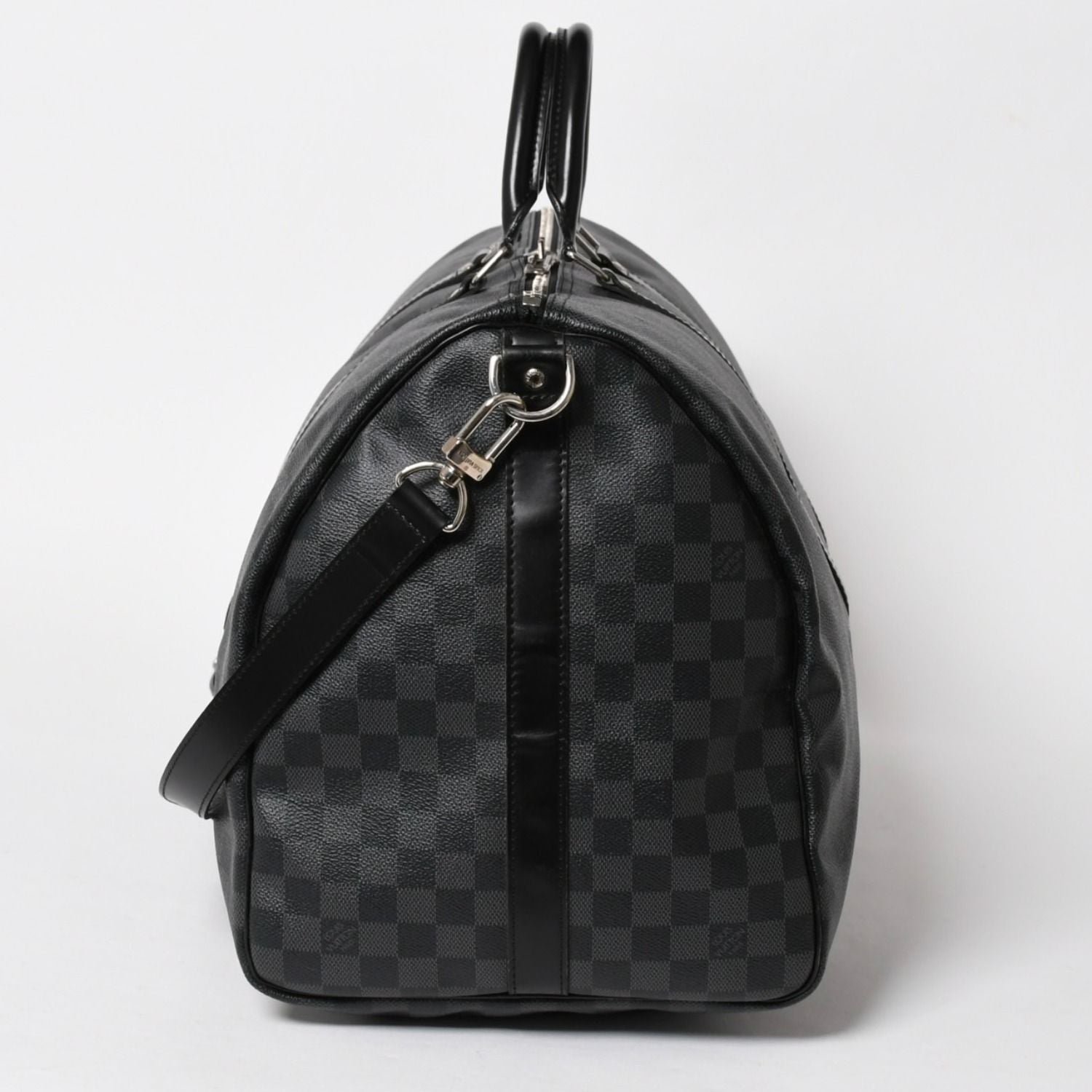 Louis Vuitton Keepall Bandouliere 55 Boston Bag Damier Graphite Black — view 4