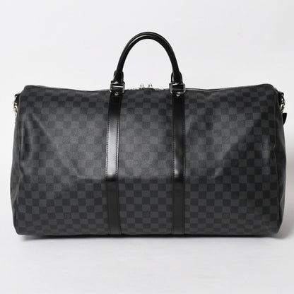 Louis Vuitton Keepall Bandouliere 55 Boston Bag Damier Graphite Black — view 2