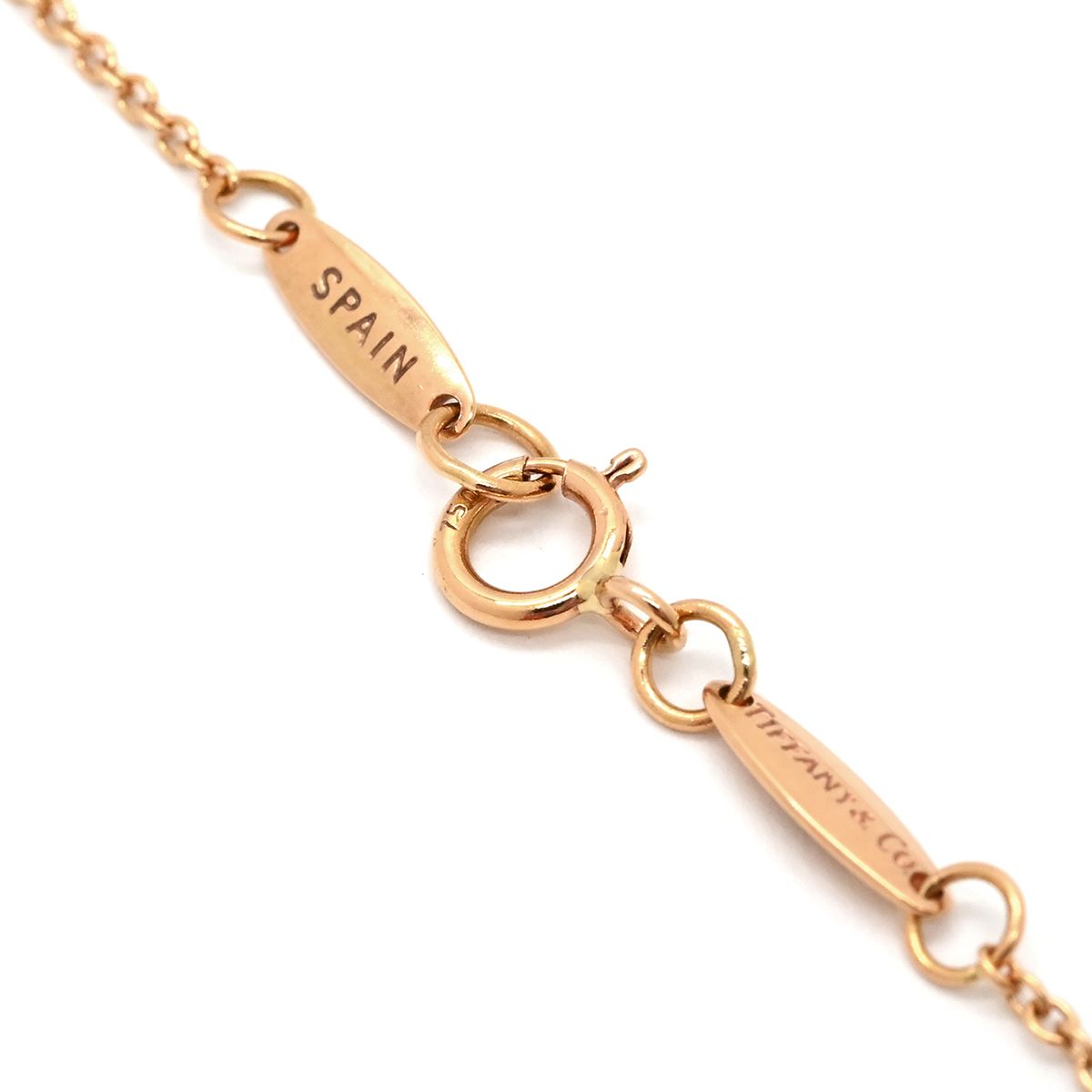 Tiffany & Co Necklace by the Yard Single Diamond Pink Gold T& Peretti 750 Rose — view 4