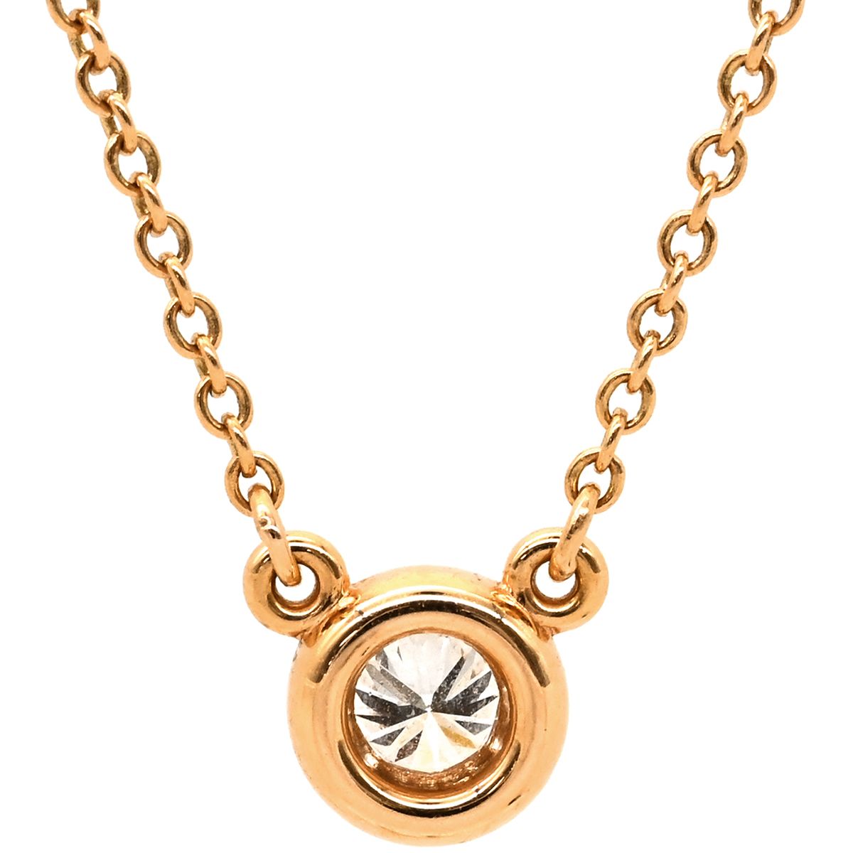 Tiffany & Co Necklace by the Yard Single Diamond Pink Gold T& Peretti 750 Rose — view 2