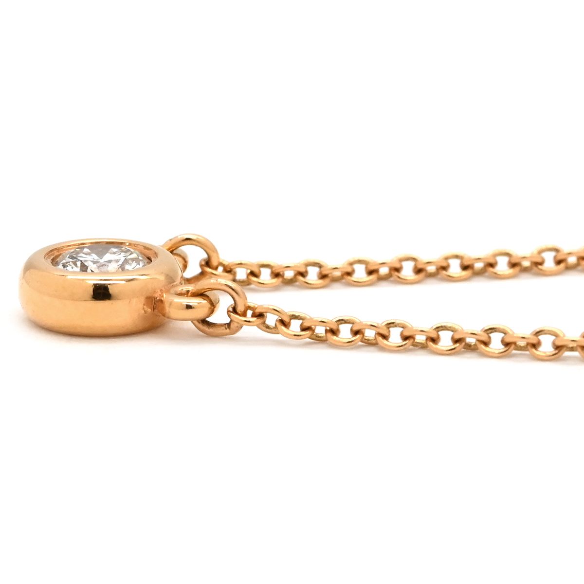 Tiffany & Co Necklace by the Yard Single Diamond Pink Gold T& Peretti 750 Rose — view 3