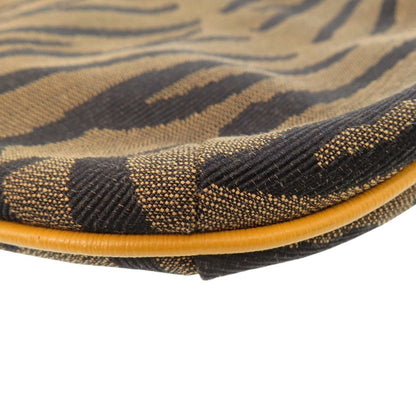 Fendi Zebra Pattern Canvas Brown Shoulder Bag — view 4
