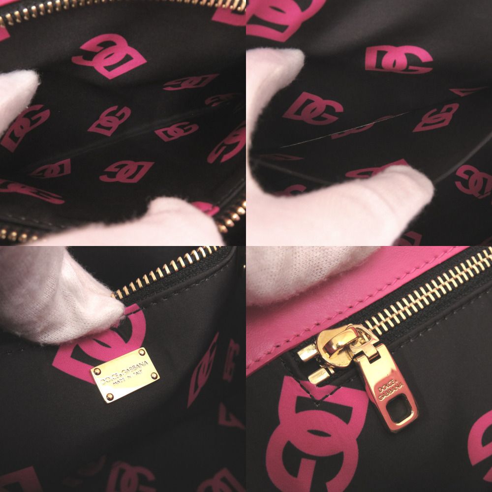 Dolce & Gabbana DG Logo Shopping Small Leather Pink Tote Bag & — view 7