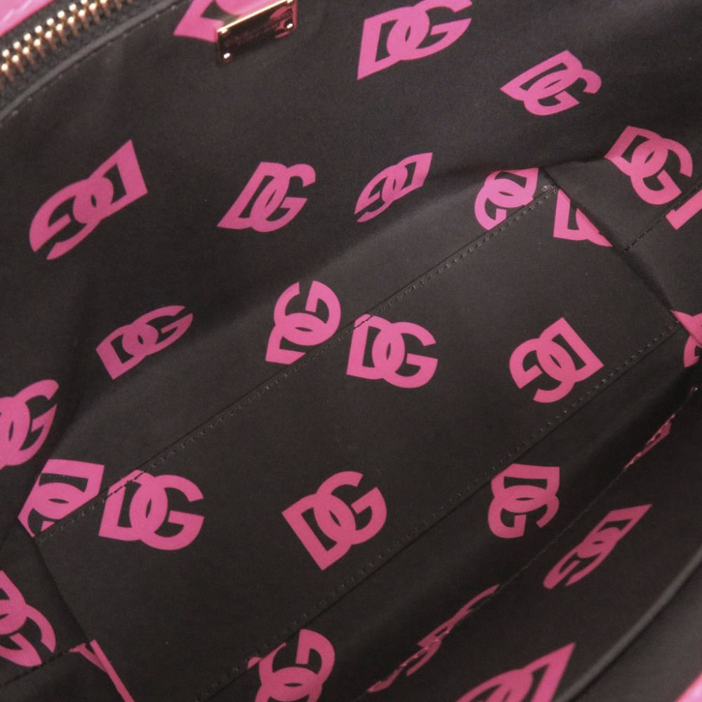 Dolce & Gabbana DG Logo Shopping Small Leather Pink Tote Bag & — view 6