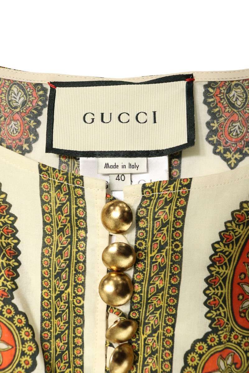 Gucci Total Pattern Cotton Poncho 40 Cape — view 2