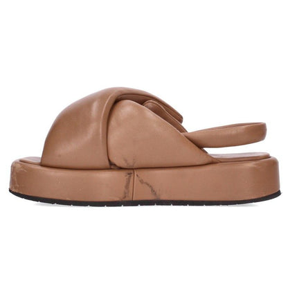 Prada Triangle Logo Padded Nappa Leather Sandals — view 4