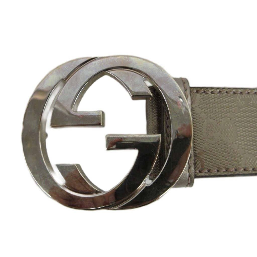 Gucci Interlocking Buckle Belt GG Supreme All Pattern Silver Gray — view 4