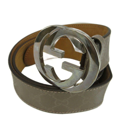 Gucci Interlocking Buckle Belt GG Supreme All Pattern Silver Gray