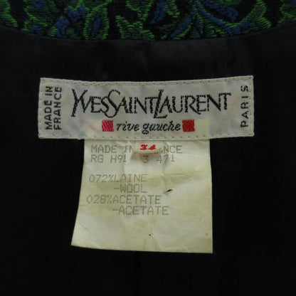 Saint Laurent Rive Gauche Collarless Jacket Wool Jacquard Weave All Pattern — view 4