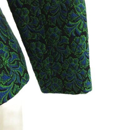 Saint Laurent Rive Gauche Collarless Jacket Wool Jacquard Weave All Pattern — view 6