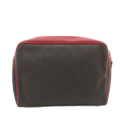Saint Laurent Vintage Clutch Leather All Over Pattern Red Gray YT — view 3