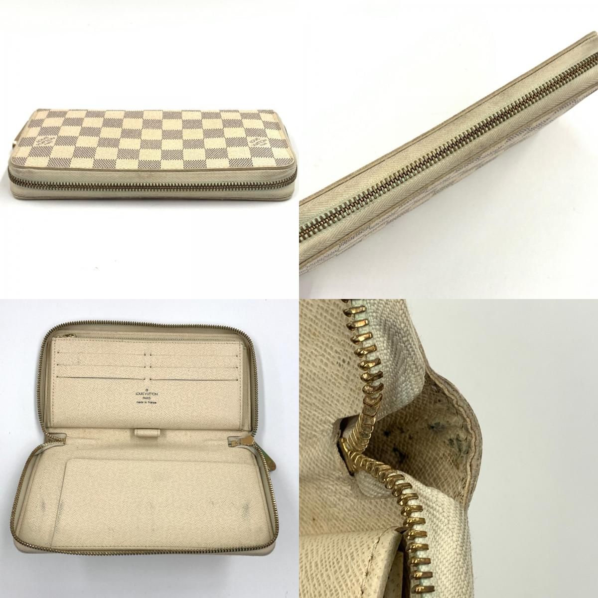 Louis Vuitton Damier Azur Zippy Organizer Zip Around Wallet White — view 8