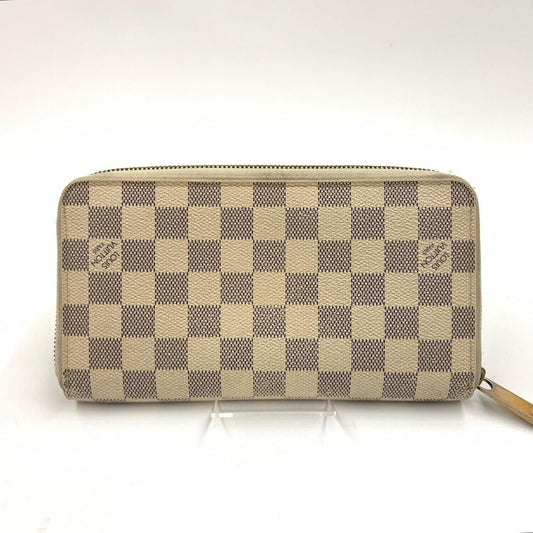Louis Vuitton Damier Azur Zippy Organizer Zip Around Wallet White