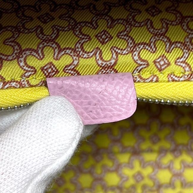 Hermes Wallet Azap Silk in Zip Around Veau Joan Citron Mauve Silvestre Pink — view 6