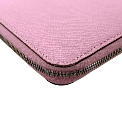 Hermes Wallet Azap Silk in Zip Around Veau Joan Citron Mauve Silvestre Pink — view 8